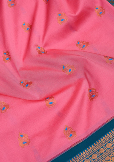 Pink Zariwork Pure Silk Saree-Koskii