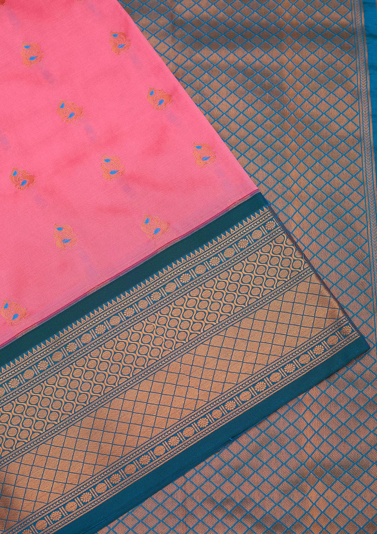 Pink Zariwork Pure Silk Saree-Koskii
