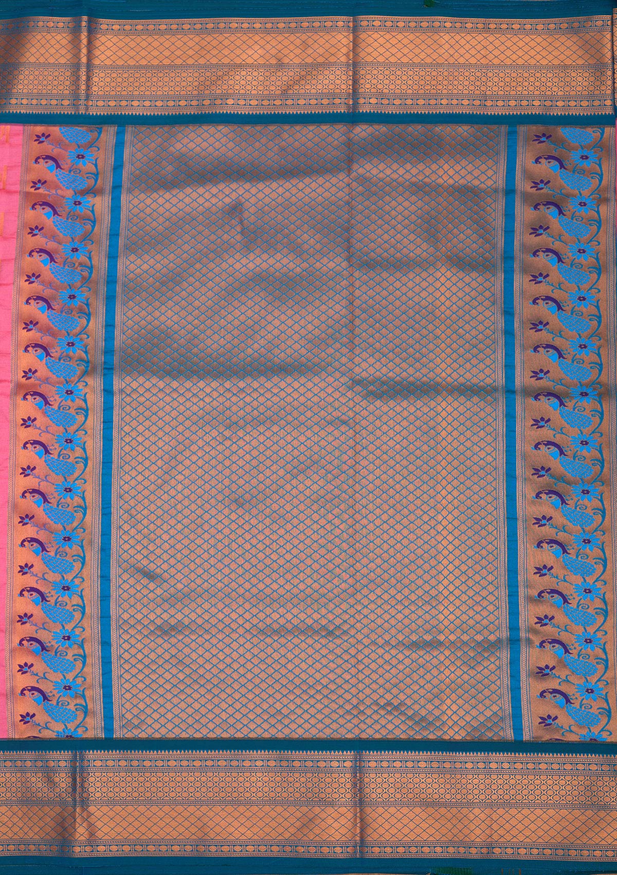 Pink Zariwork Pure Silk Saree-Koskii