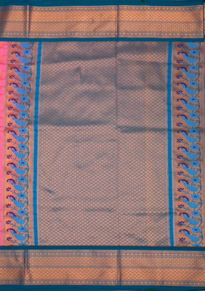 Pink Zariwork Pure Silk Saree-Koskii
