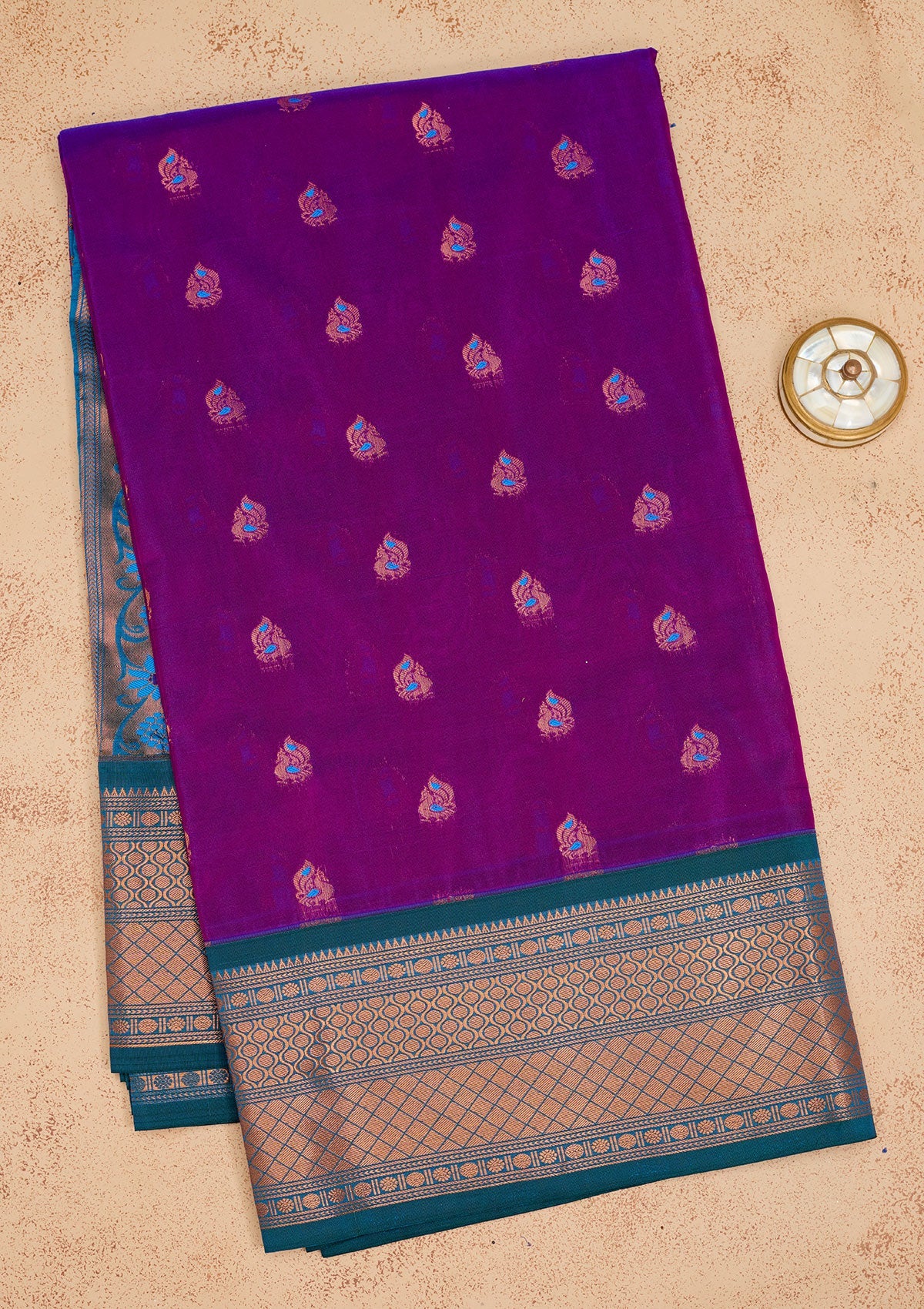 Purple Zariwork Pure Silk Saree-Koskii