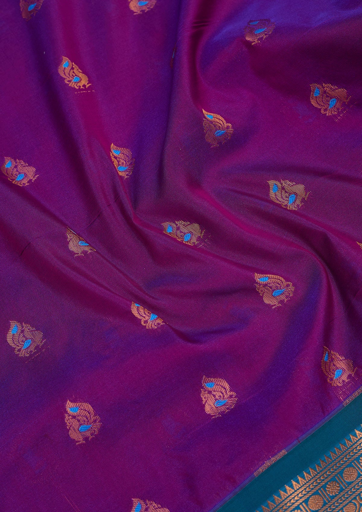 Purple Zariwork Pure Silk Saree-Koskii