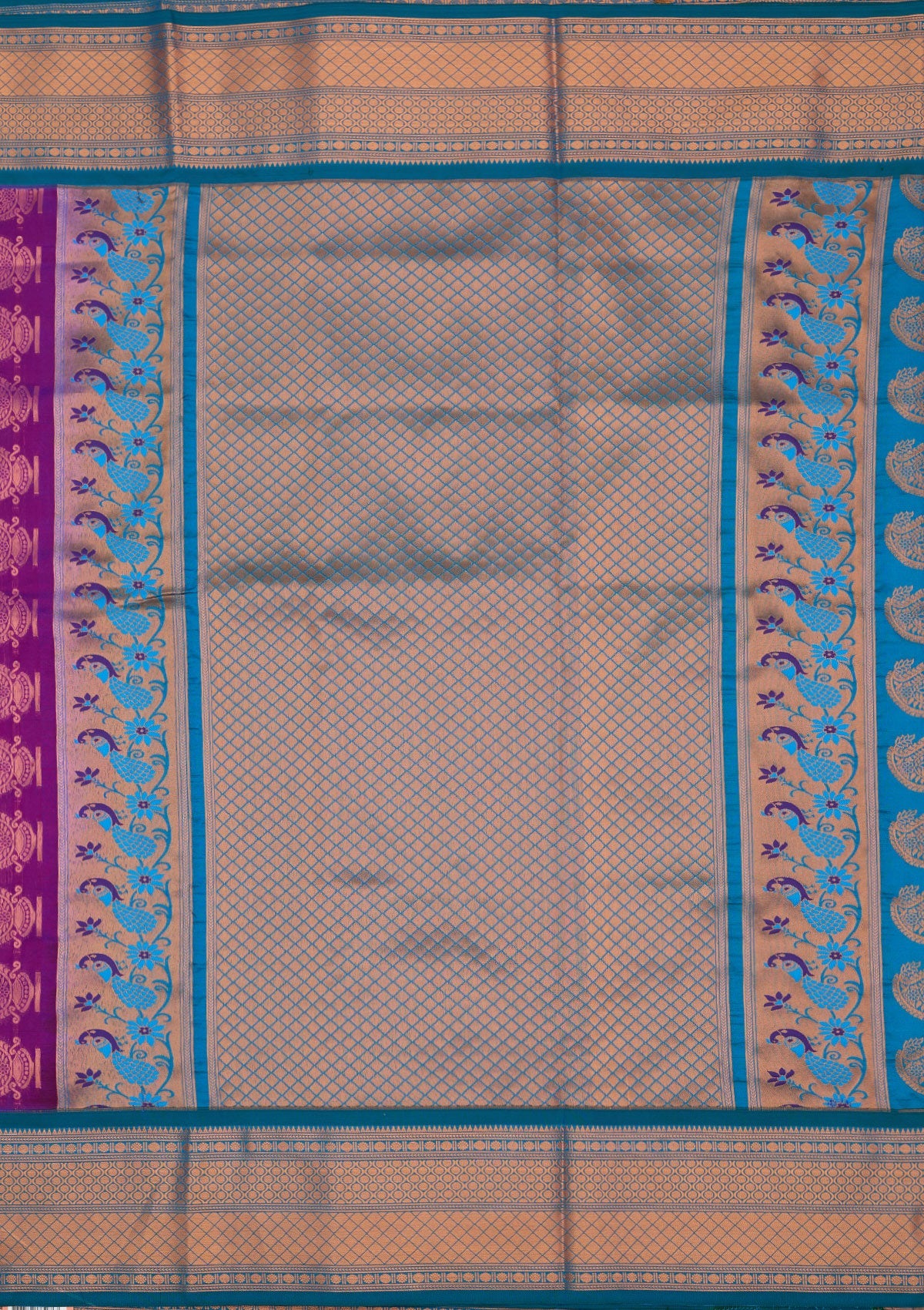 Purple Zariwork Pure Silk Saree-Koskii
