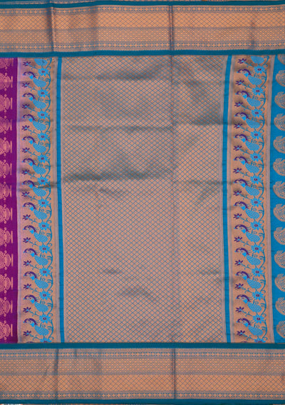 Purple Zariwork Pure Silk Saree-Koskii
