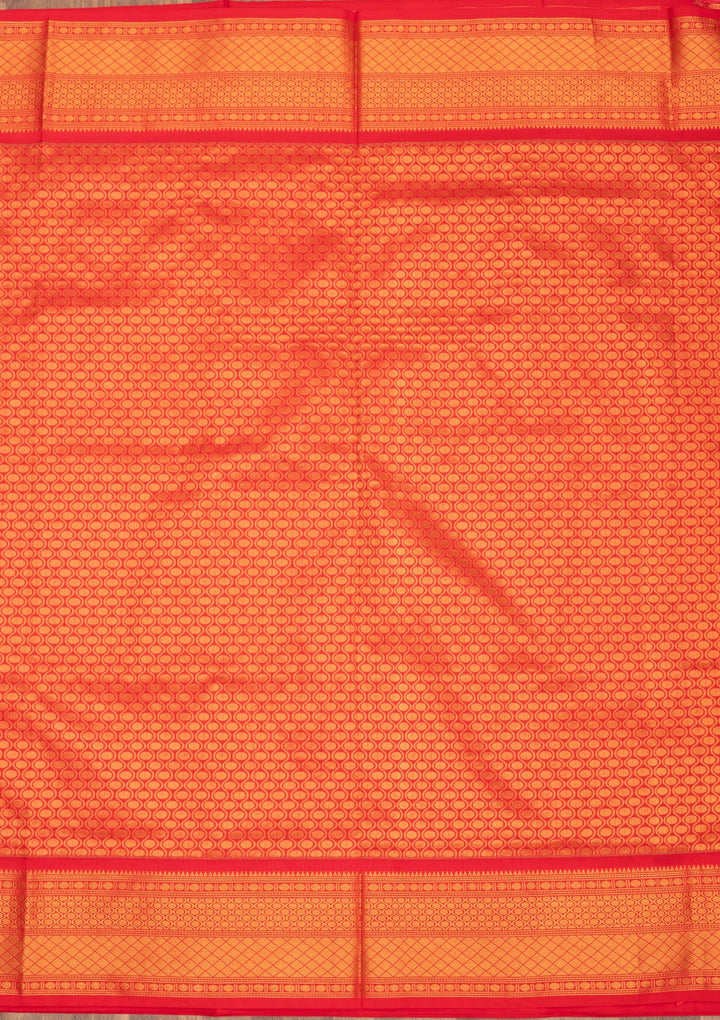 Rama Green Zariwork Pure Silk Saree-Koskii