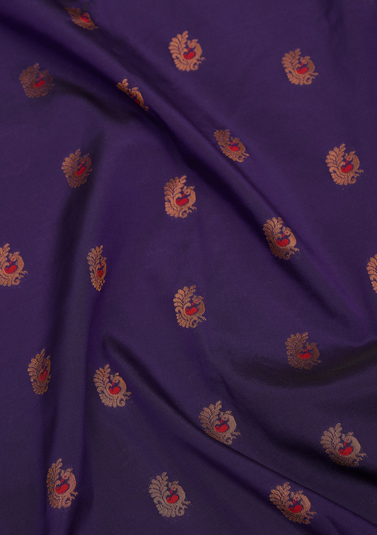 Royal Blue Zariwork Pure Silk Saree-Koskii