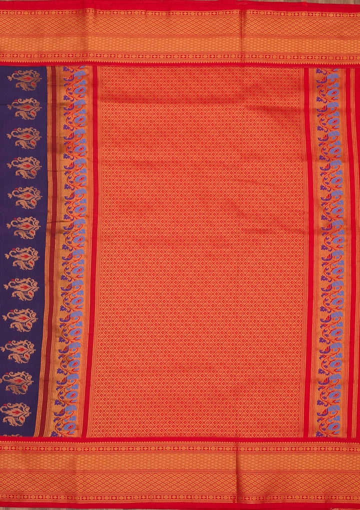 Royal Blue Zariwork Pure Silk Saree-Koskii