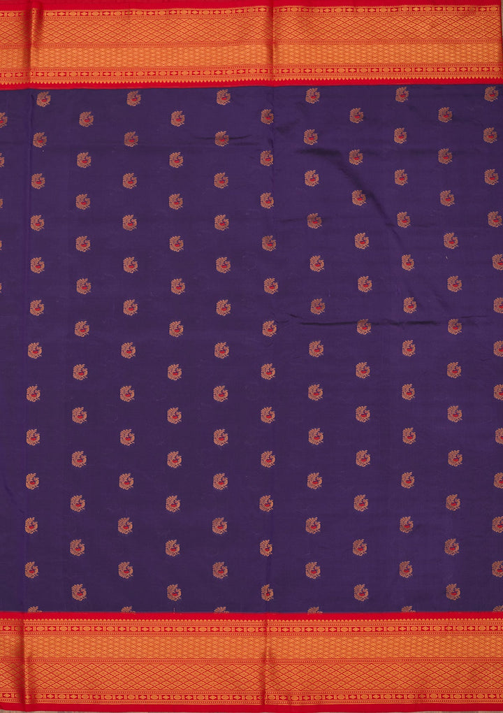 Royal Blue Zariwork Pure Silk Saree-Koskii