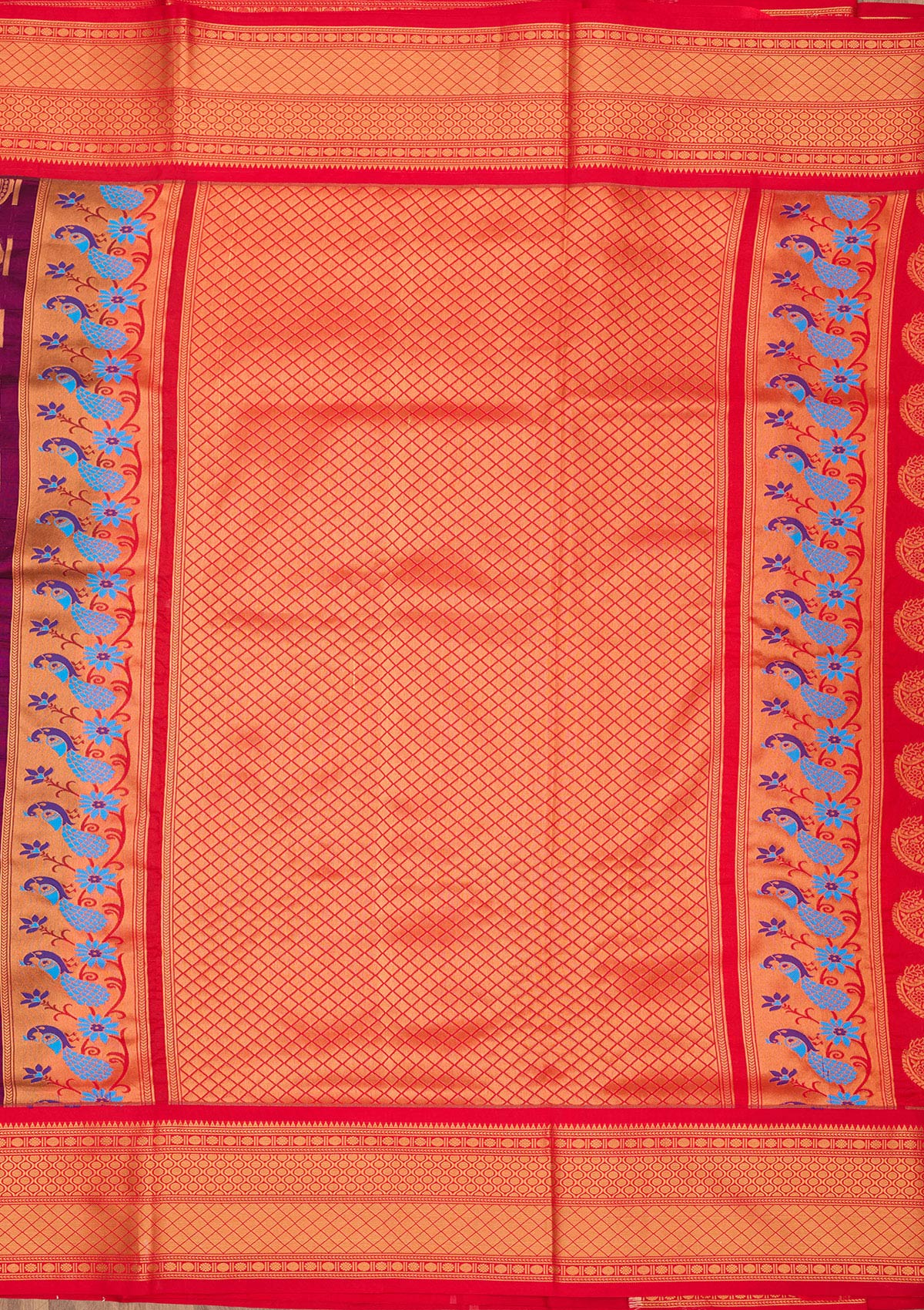 Wine Zariwork Pure Silk Saree-Koskii