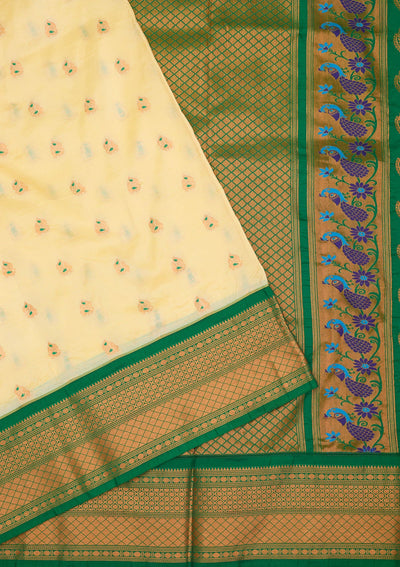 Yellow Zariwork Pure Silk Saree-Koskii