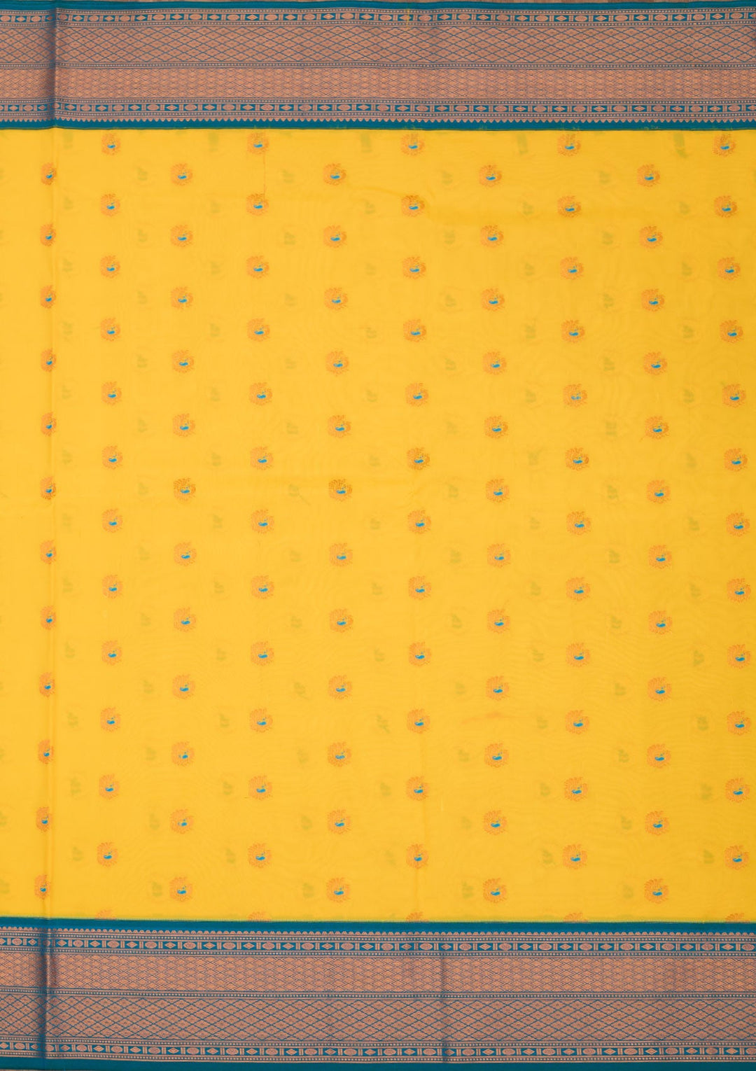 Lemon Yellow Zariwork Pure Silk Saree-Koskii