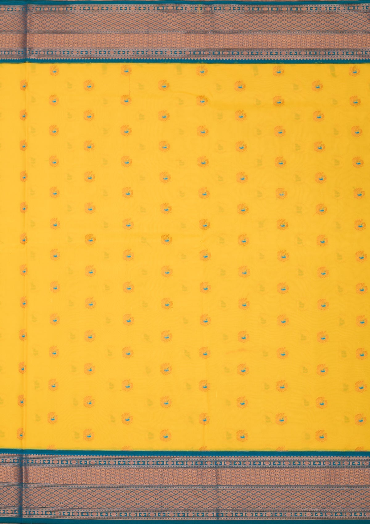 Lemon Yellow Zariwork Pure Silk Saree-Koskii