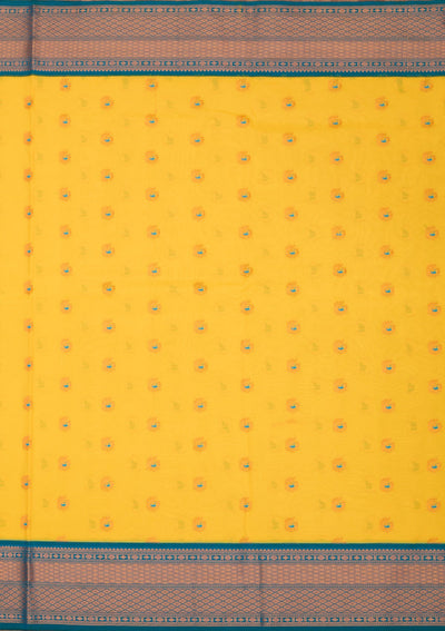 Lemon Yellow Zariwork Pure Silk Saree-Koskii