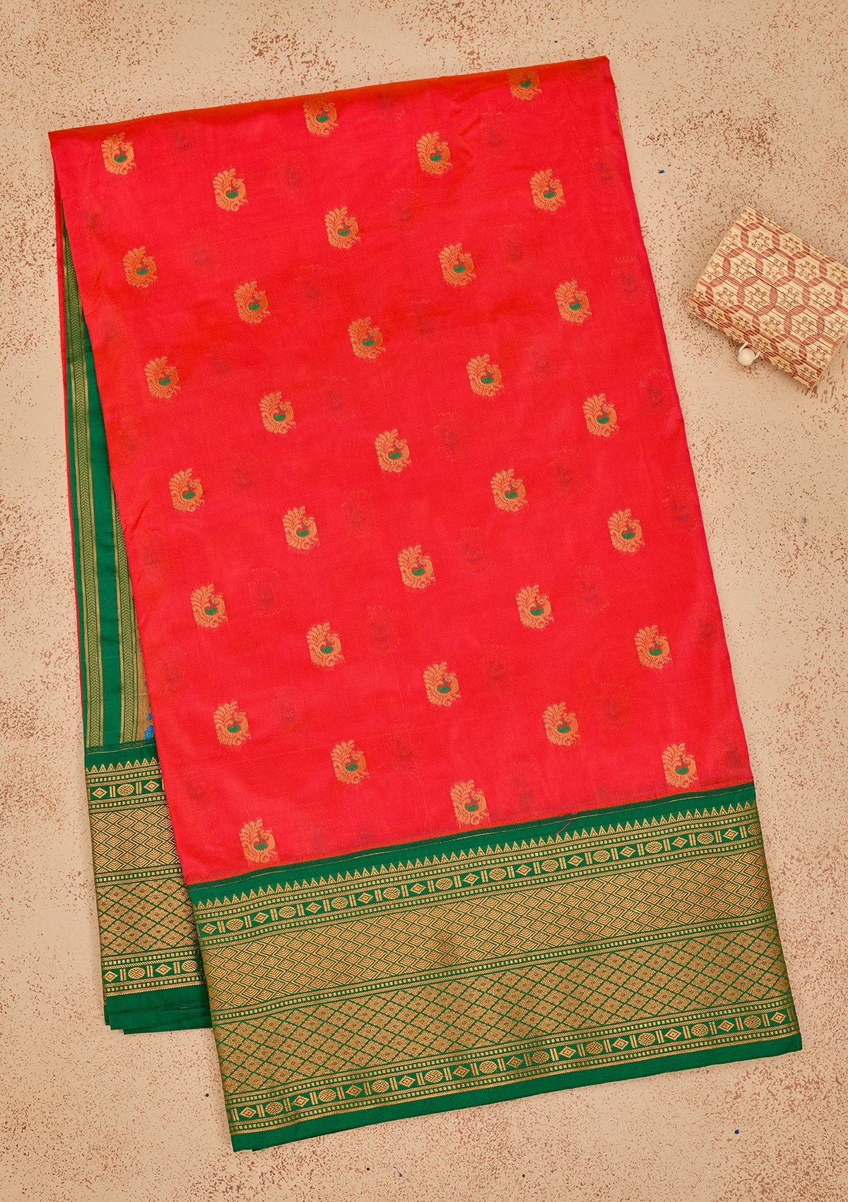 Magenta Pink Zariwork Pure Silk Saree-Koskii