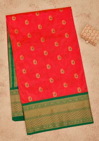 Magenta Pink Zariwork Pure Silk Saree-Koskii