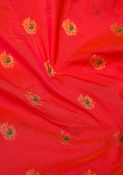 Magenta Pink Zariwork Pure Silk Saree-Koskii