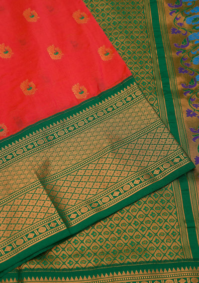 Magenta Pink Zariwork Pure Silk Saree-Koskii