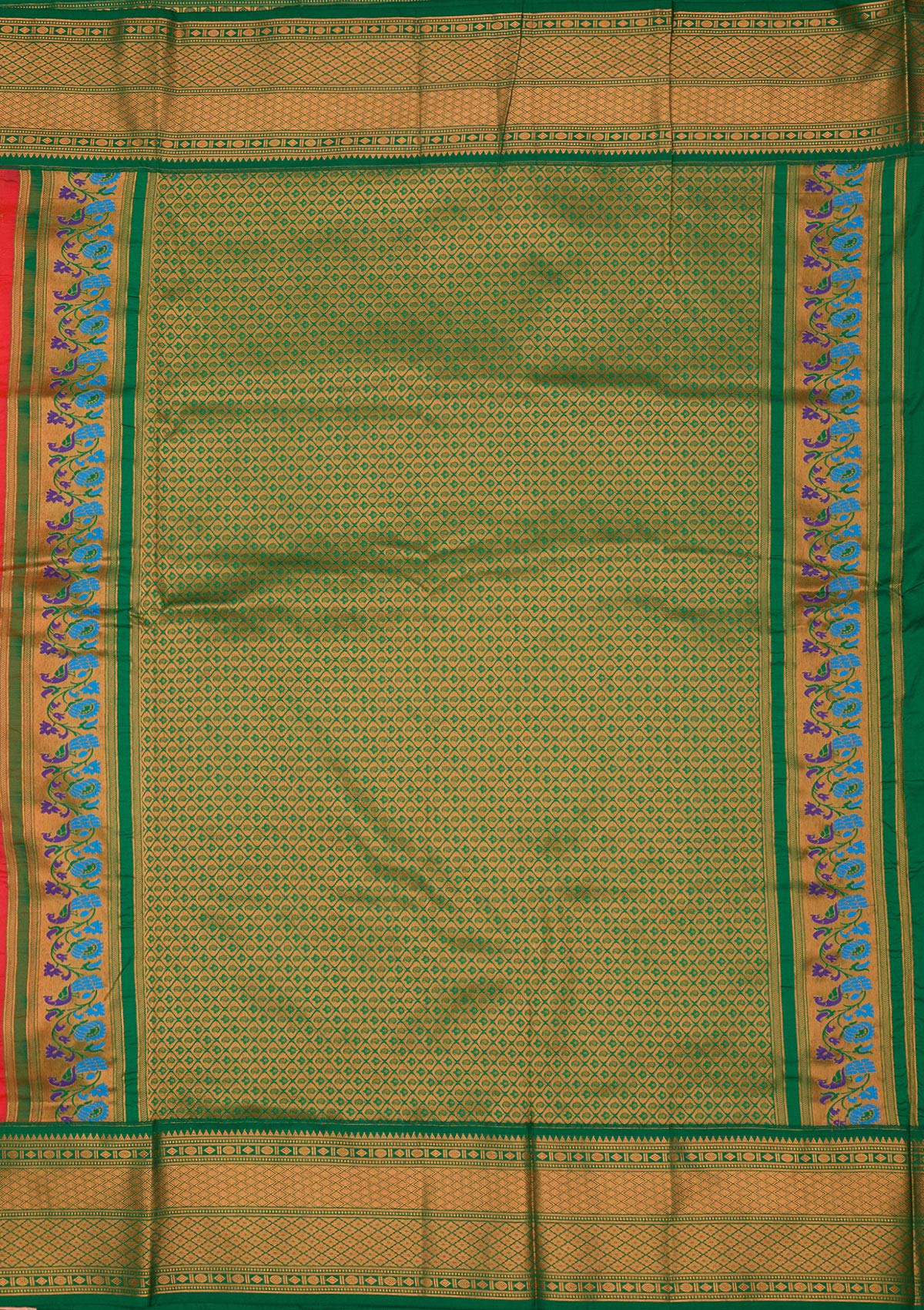 Magenta Pink Zariwork Pure Silk Saree-Koskii