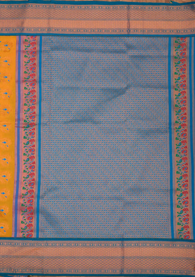 Mustard Zariwork Pure Silk Saree-Koskii