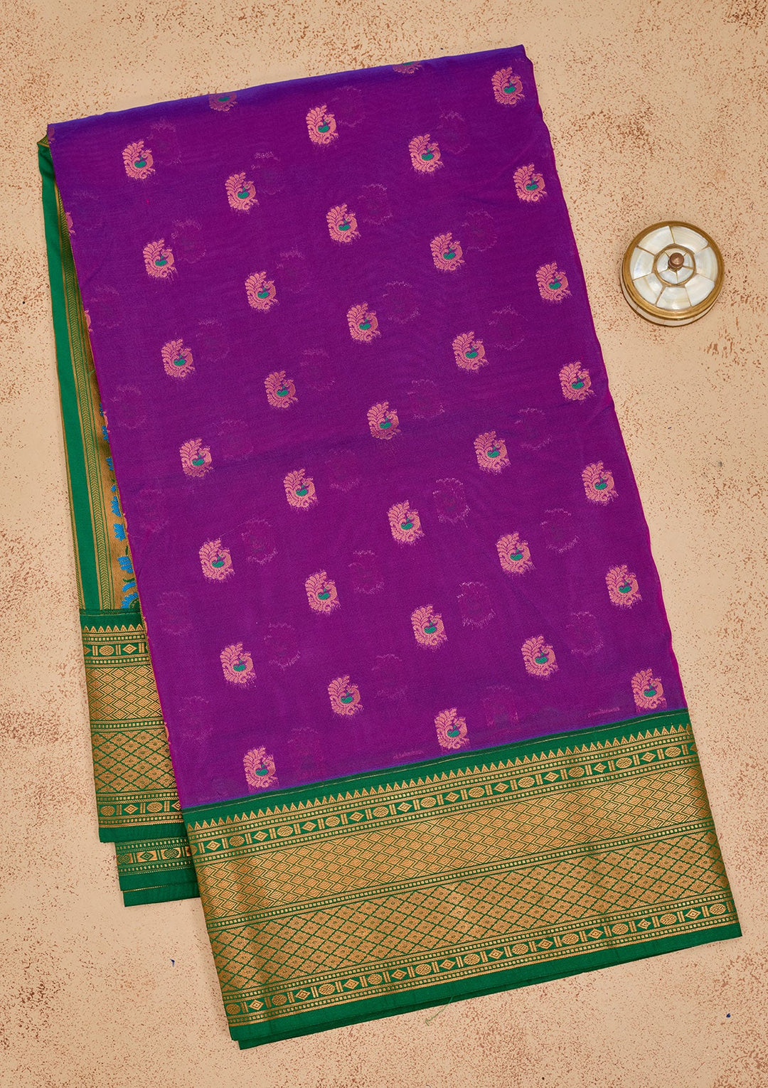 Purple Zariwork Pure Silk Saree-Koskii