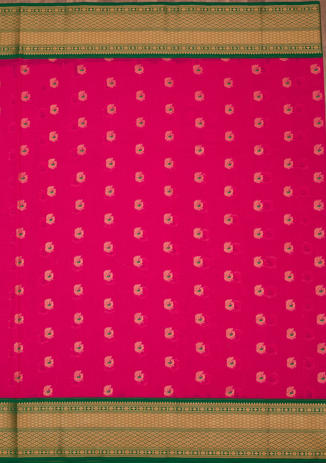 Rani Pink Zariwork Pure Silk Saree-Koskii