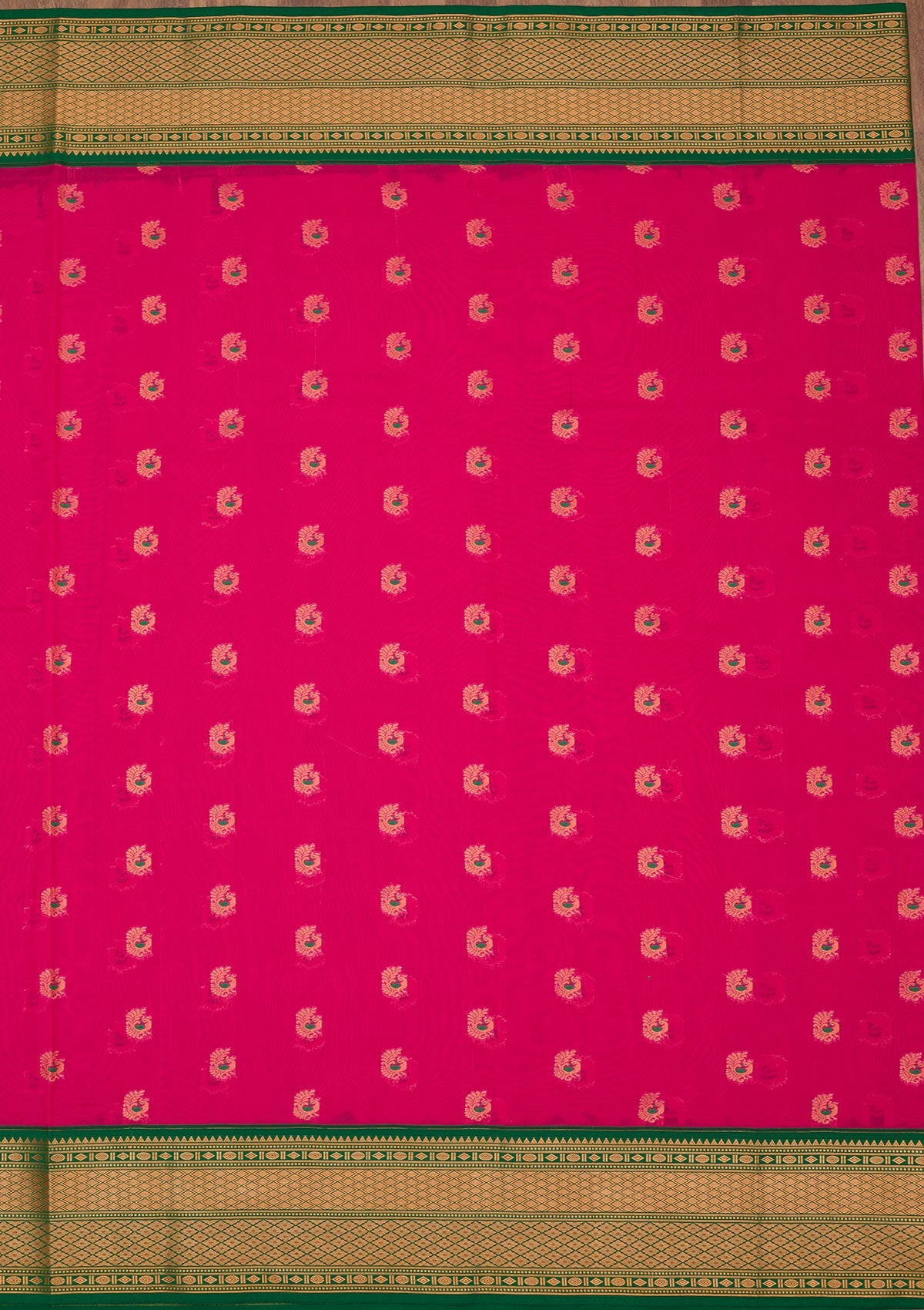 Rani Pink Zariwork Pure Silk Saree-Koskii