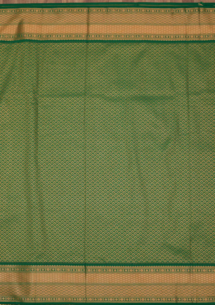 Rani Pink Zariwork Pure Silk Saree-Koskii