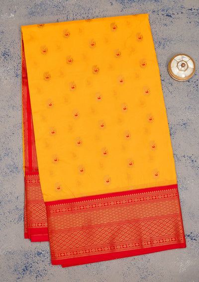 Yellow Zariwork Pure Silk Saree-Koskii