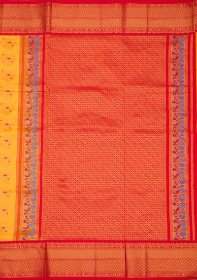 Yellow Zariwork Pure Silk Saree-Koskii