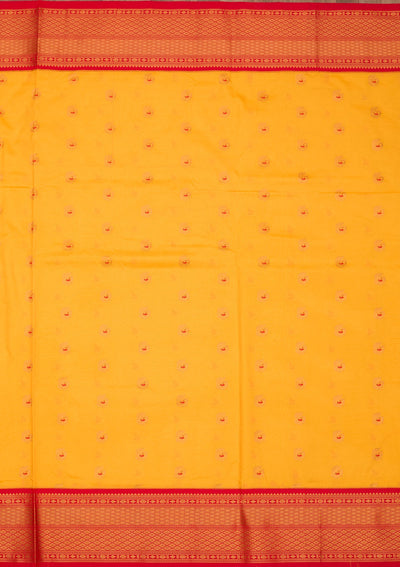 Yellow Zariwork Pure Silk Saree-Koskii