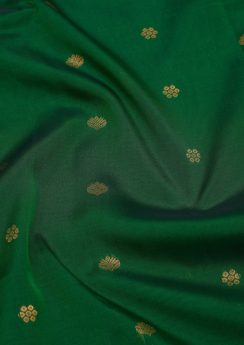 Bottle Green Zariwork Pure Silk Saree-Koskii