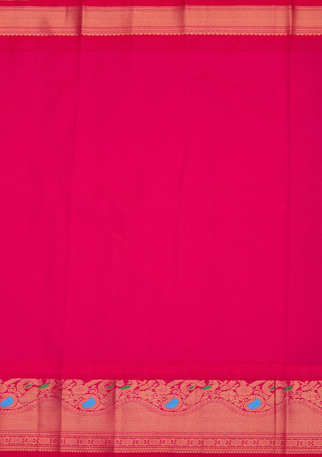 Bottle Green Zariwork Pure Silk Saree-Koskii