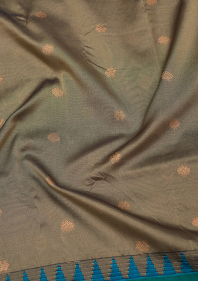 Grey Zariwork Pure Silk Saree-Koskii