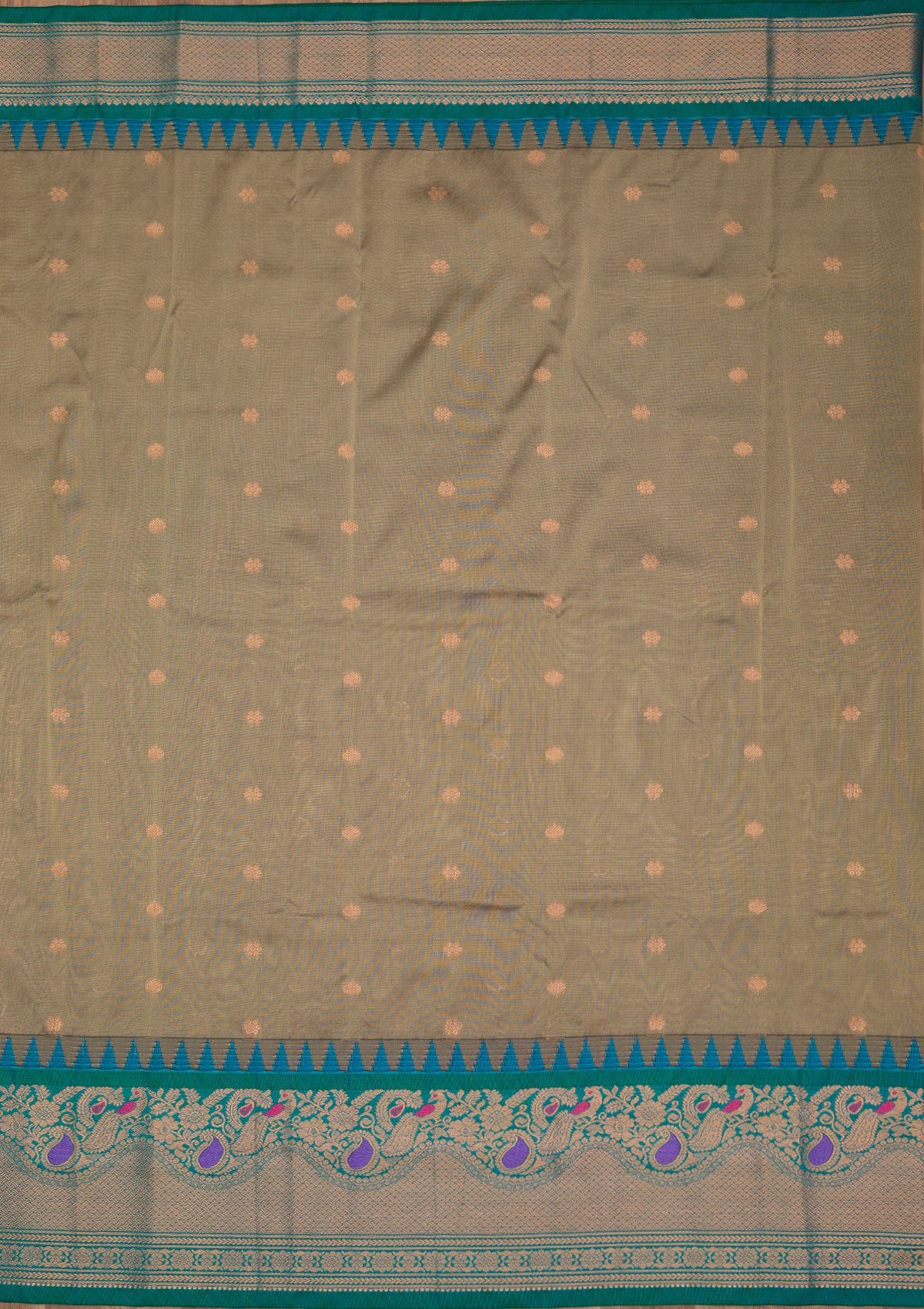 Grey Zariwork Pure Silk Saree-Koskii