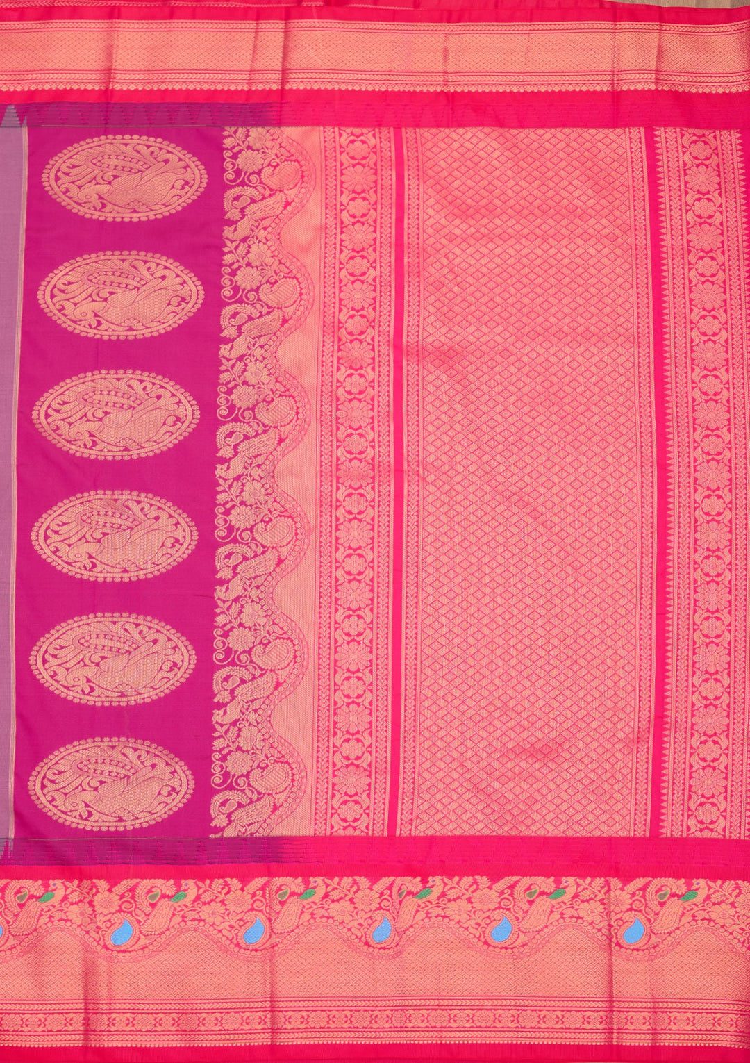 Lavender Zariwork Pure Silk Saree-Koskii