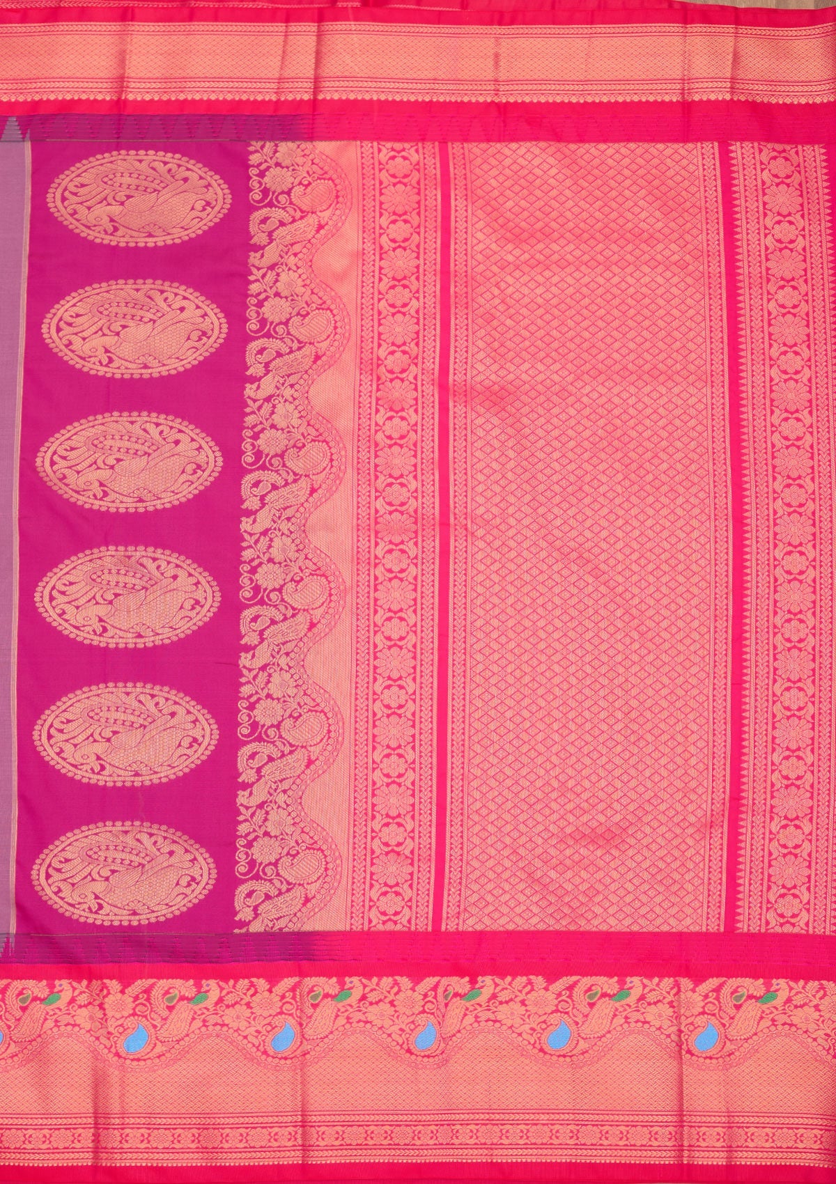 Lavender Zariwork Pure Silk Saree-Koskii