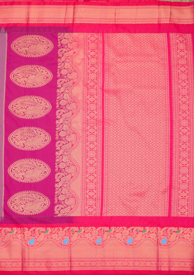 Lavender Zariwork Pure Silk Saree-Koskii