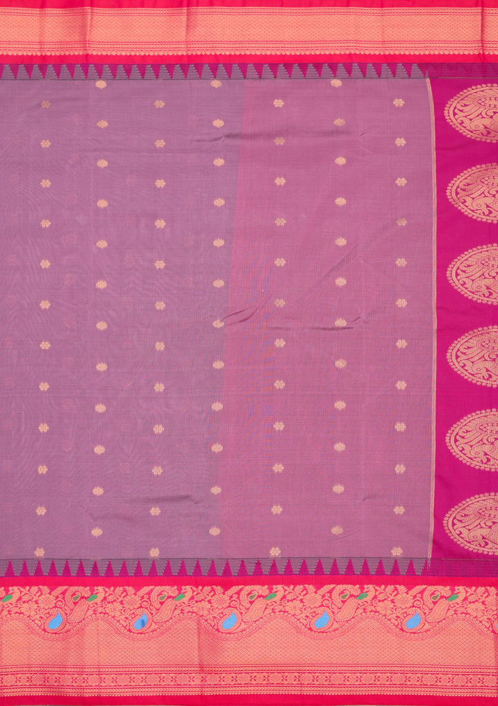 Lavender Zariwork Pure Silk Saree-Koskii
