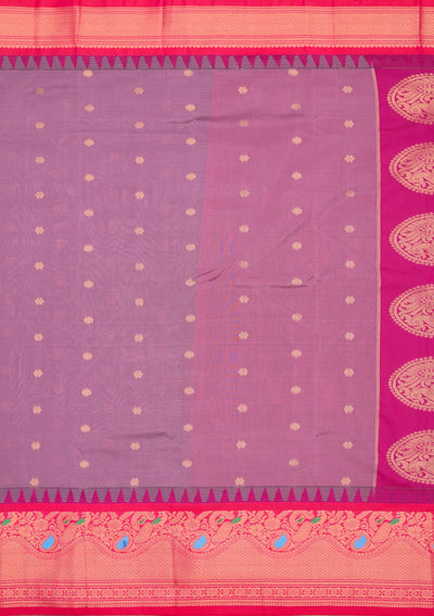 Lavender Zariwork Pure Silk Saree-Koskii