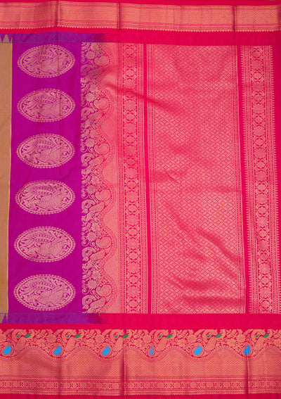 Light Brown Zariwork Pure Silk Saree-Koskii