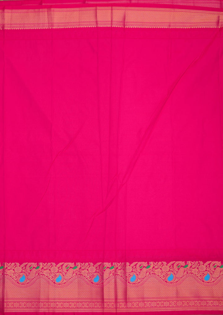 Off White Zariwork Pure Silk Saree-Koskii