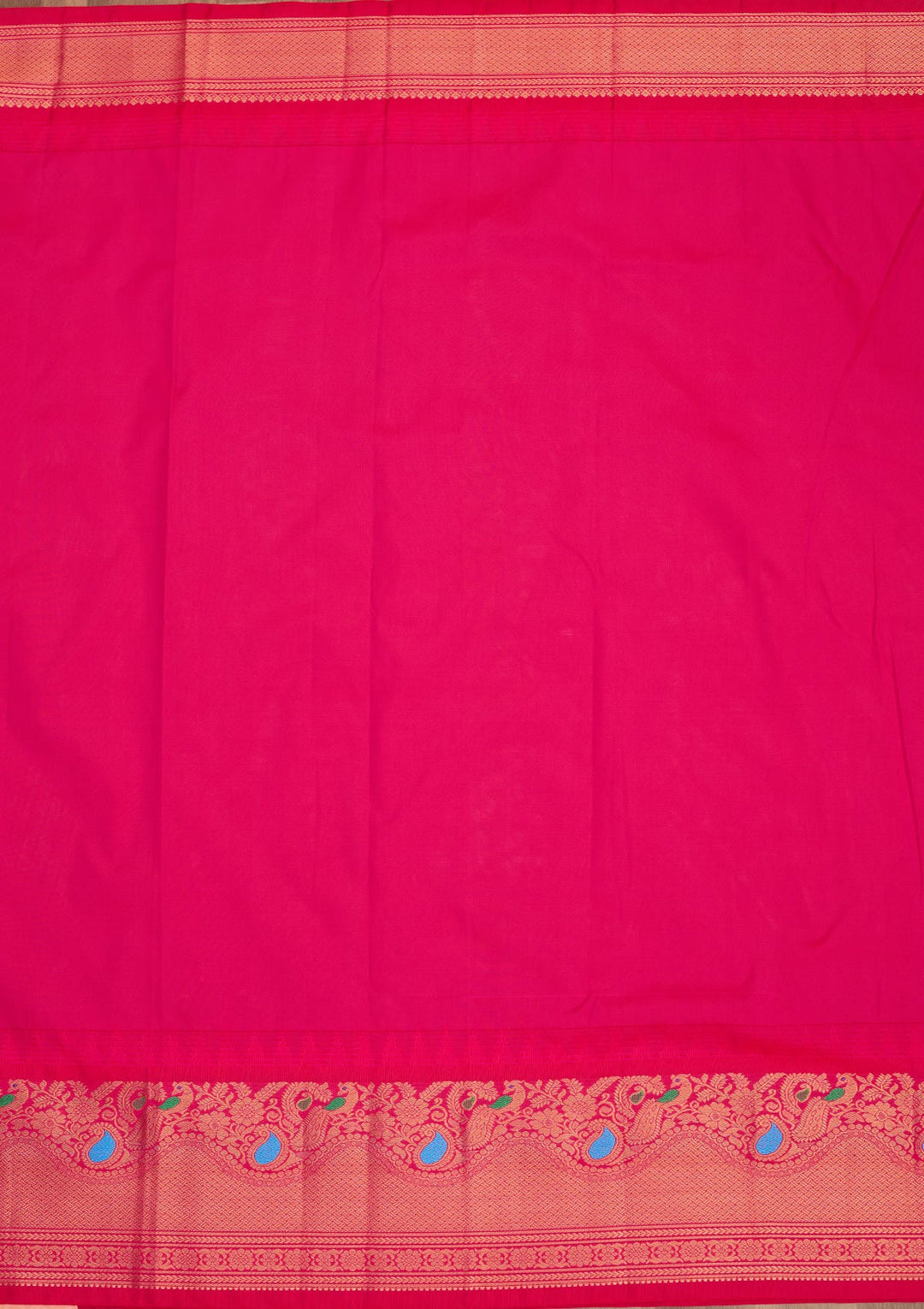 Parrot Green Zariwork Pure Silk Saree-Koskii