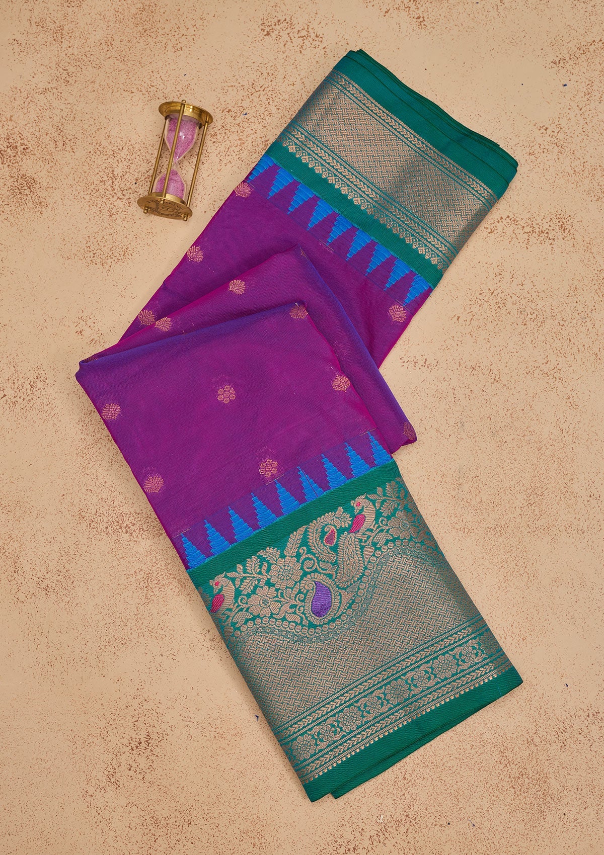 Purple Zariwork Pure Silk Saree-Koskii
