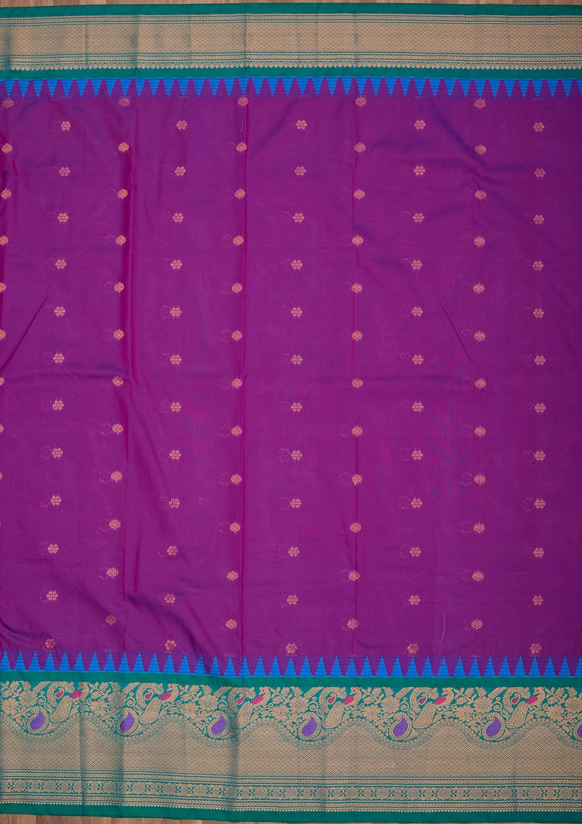 Purple Zariwork Pure Silk Saree-Koskii