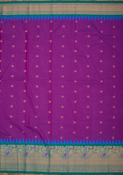 Purple Zariwork Pure Silk Saree-Koskii