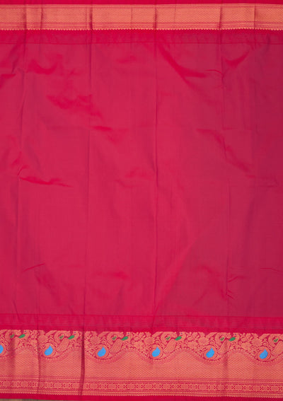 Wine Zariwork Pure Silk Saree-Koskii