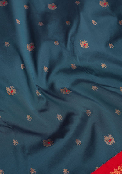 Blue Zariwork Pure Silk Saree-Koskii