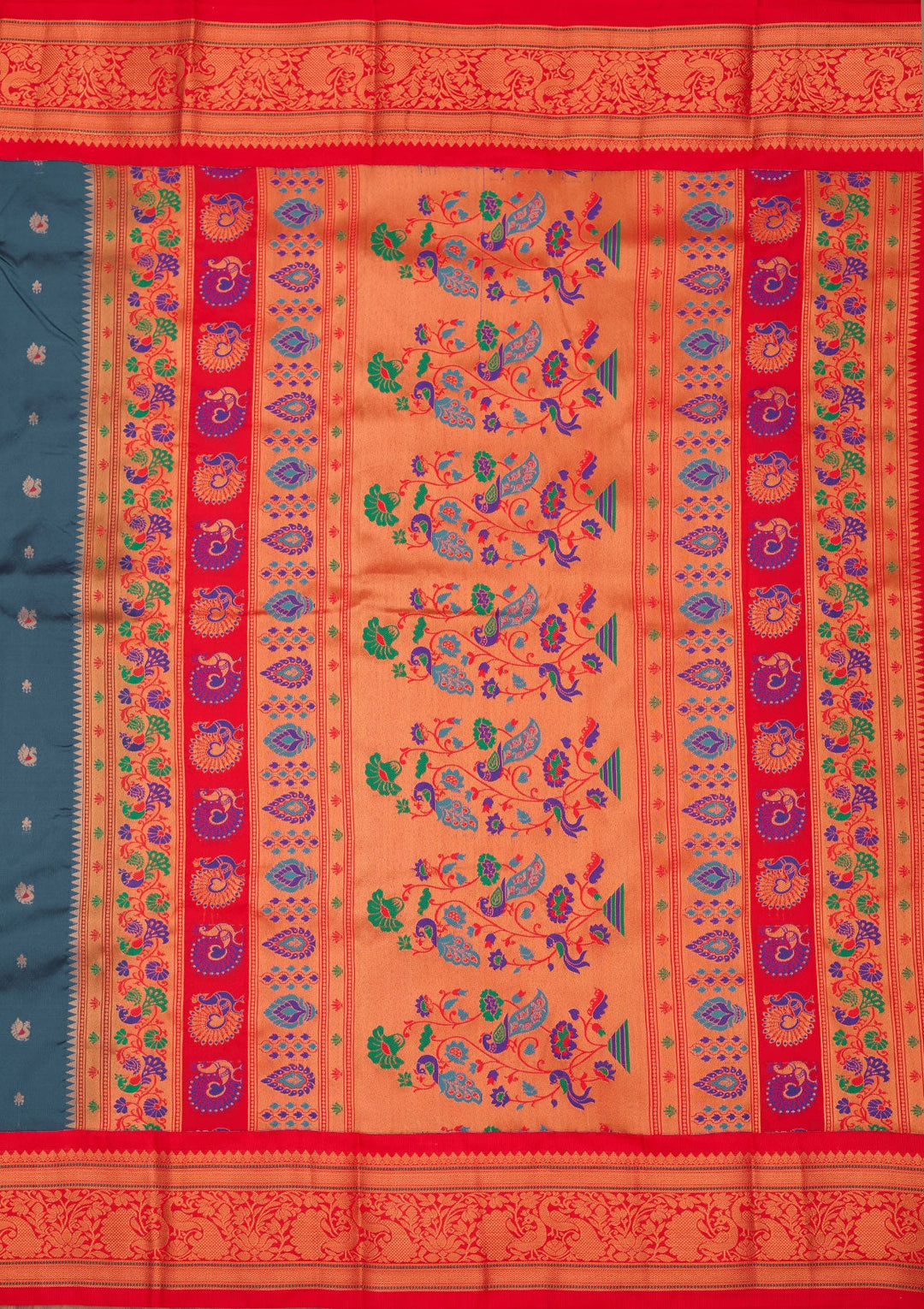 Blue Zariwork Pure Silk Saree-Koskii