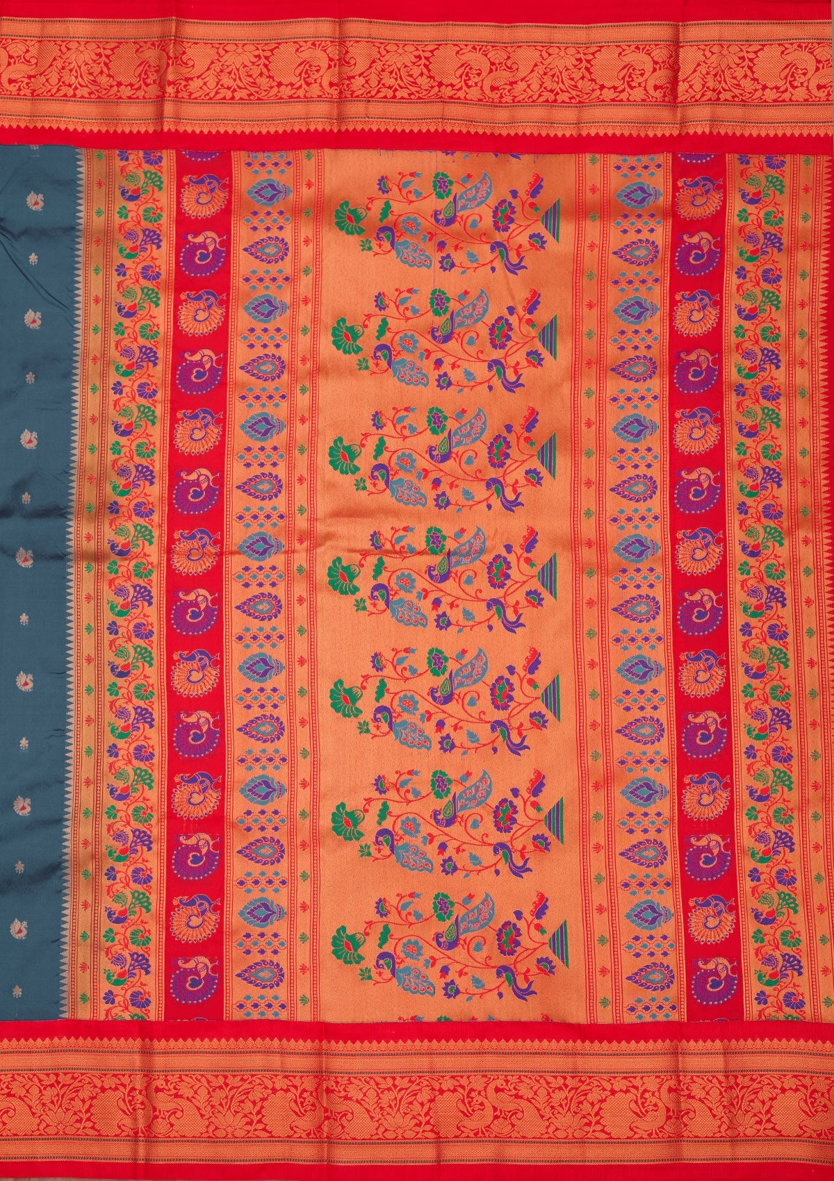 Blue Zariwork Pure Silk Saree-Koskii