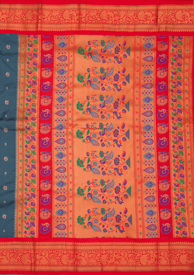 Blue Zariwork Pure Silk Saree-Koskii